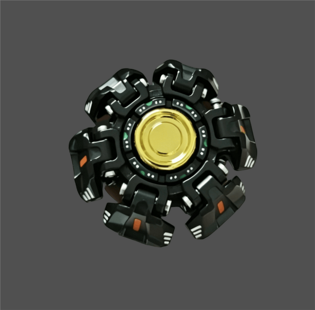 Luminous Patina Armor-Burst Linked Fidget Spinner front view