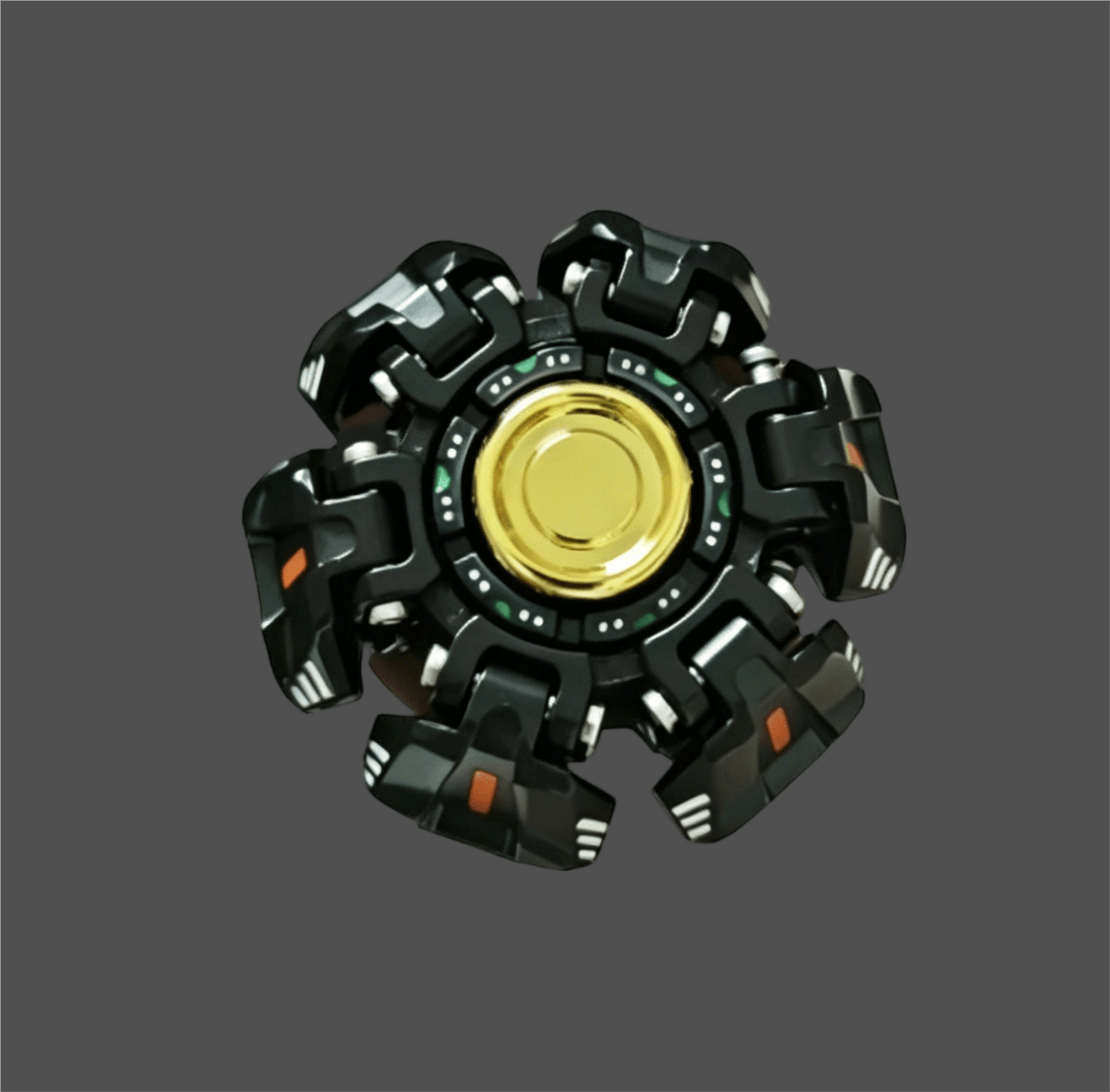 Luminous Patina Armor-Burst Linked Fidget Spinner front view