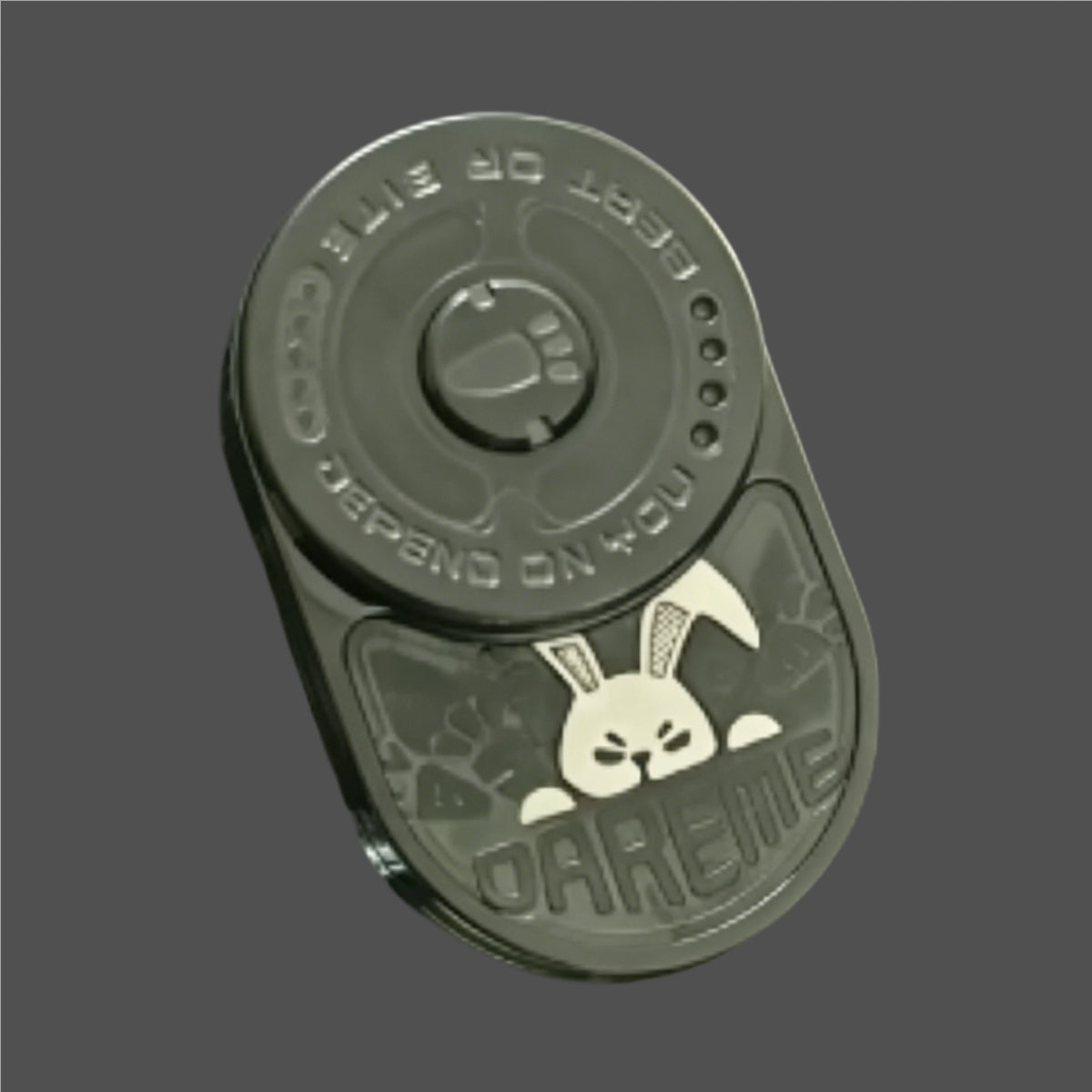 Angry Bunny Push Card | Stainless Steel EDC Fidget Slider