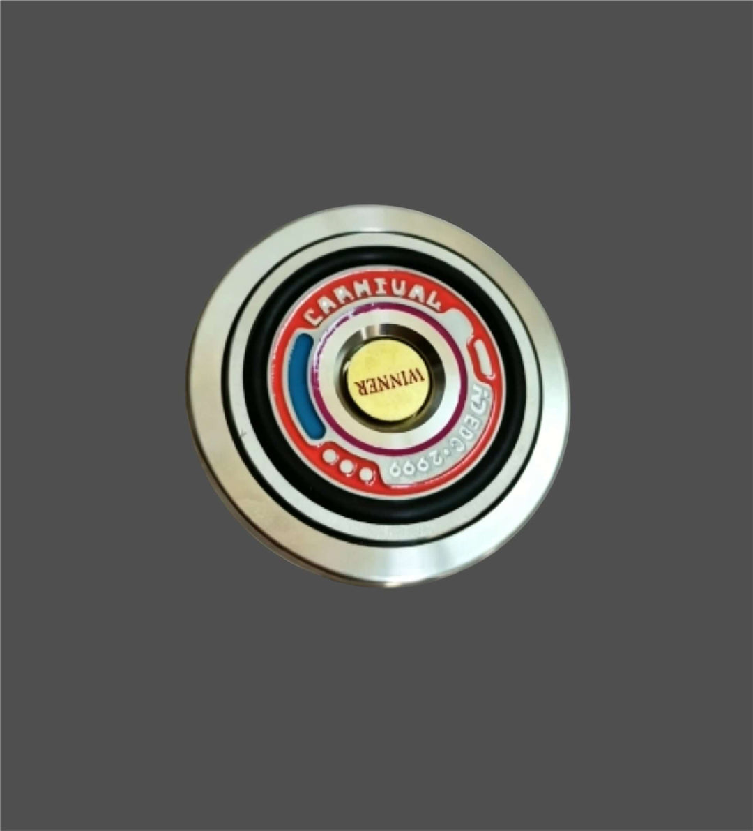 Russian Roulette Gyroscope Spinner top view showcasing precision design and vibrant colors.