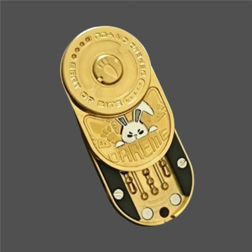 Angry Bunny Push Card | Stainless Steel EDC Fidget Slider