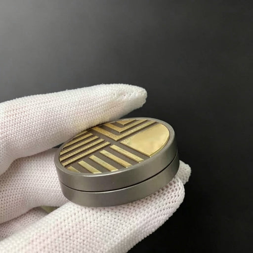 Titanium & Brass Clicker Coin Push Card