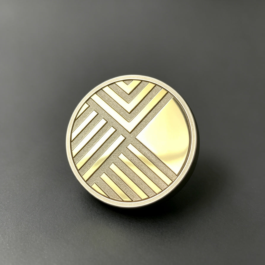 Titanium & Brass Clicker Coin Push Card