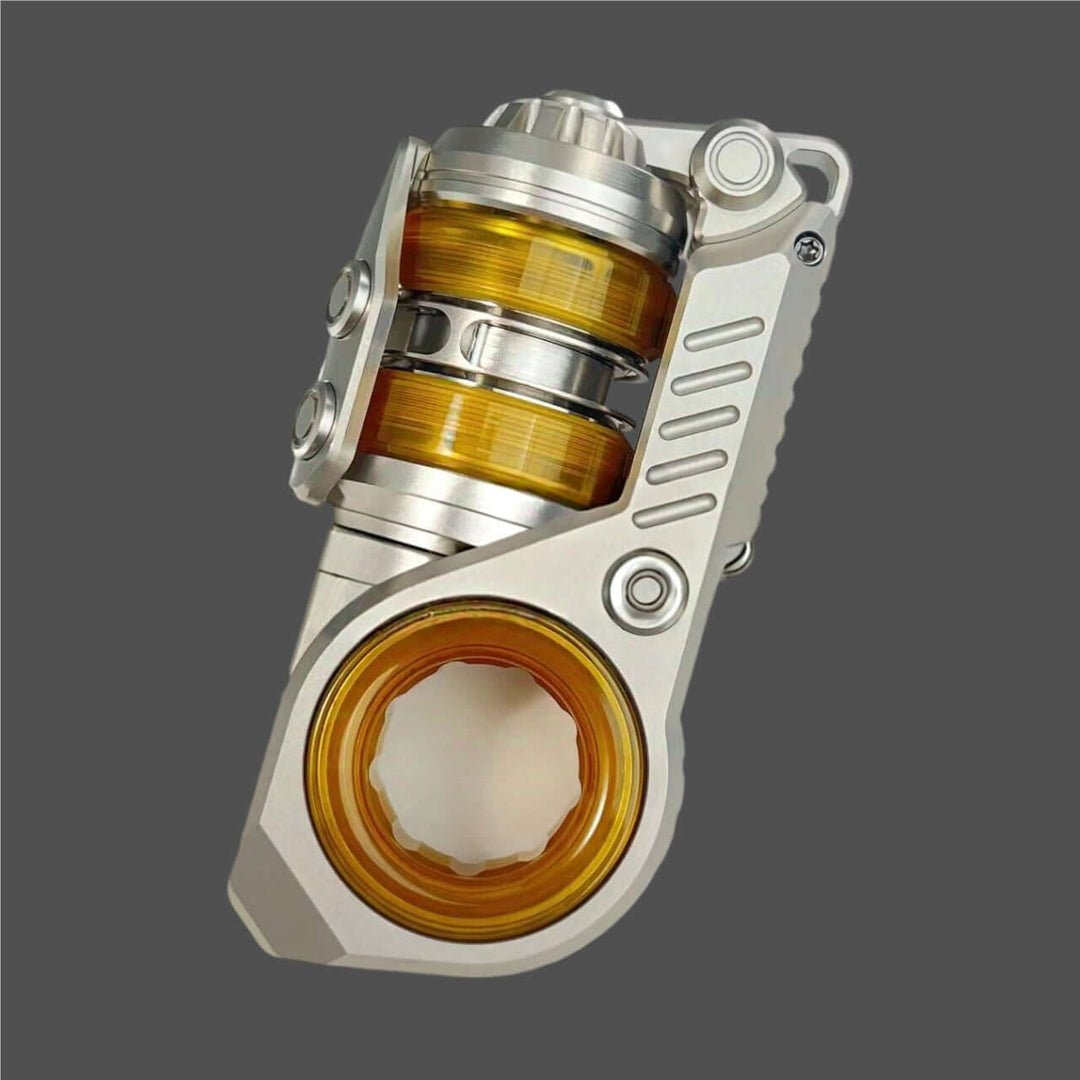 Swing Ball Composite Tuning Fork Ratchet EDC featuring a stainless steel body and titanium alloy core.